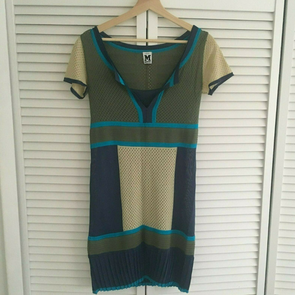 Missoni athletic jersey mini dress in turquoise, n - Picture 1 of 8